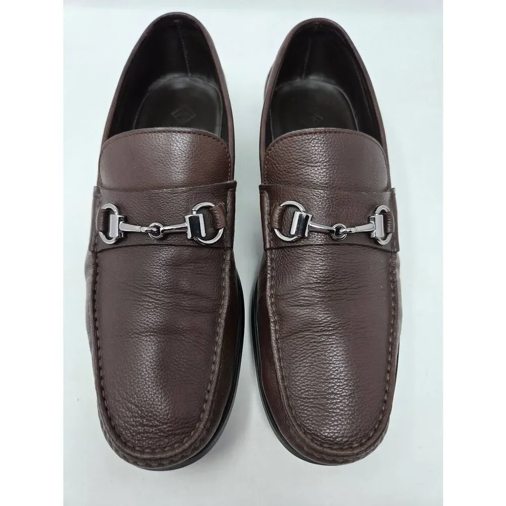 MONTE ROSSO MADE IN ITALY HORSEBIT LOAFER BROWN LEATHER MENS SIZE 7.52 M